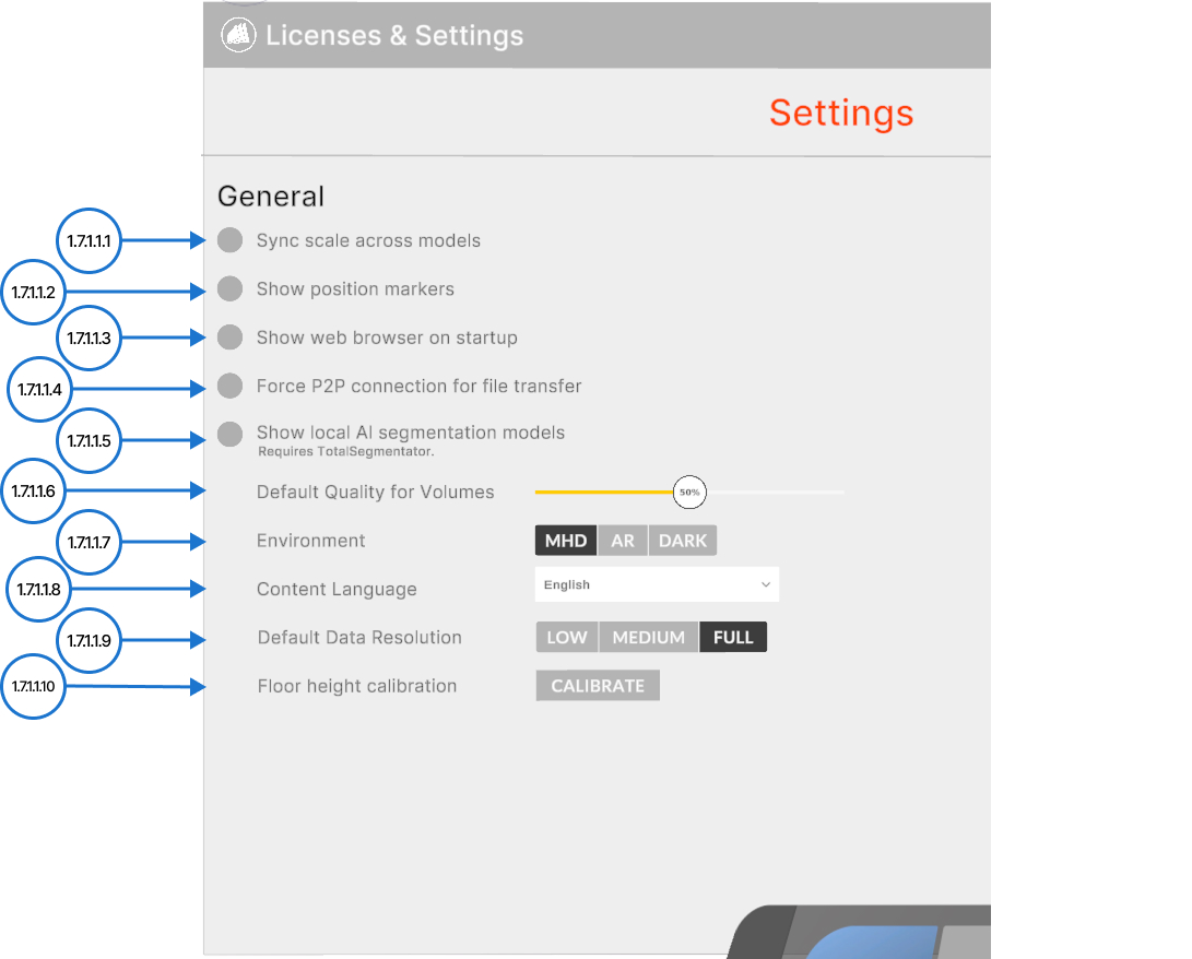 General settings